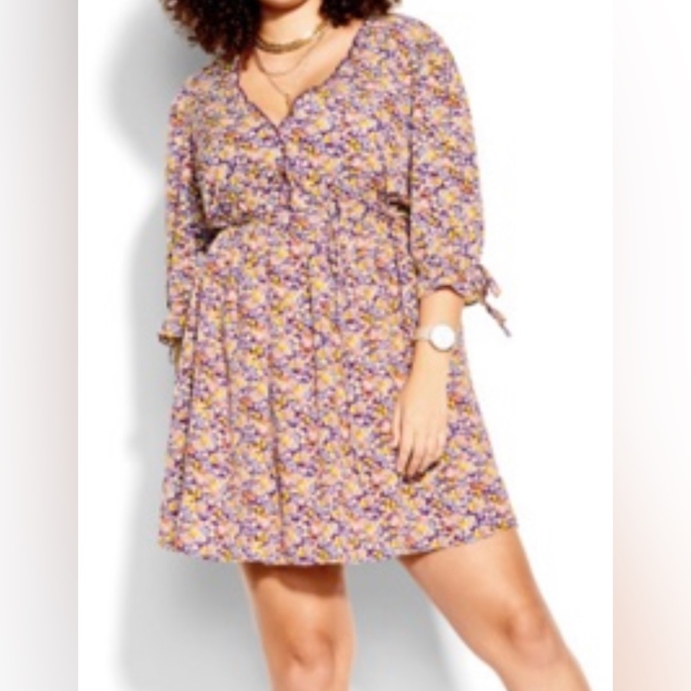 City chic ditsy floral mini dress 18  plus 2X NEW